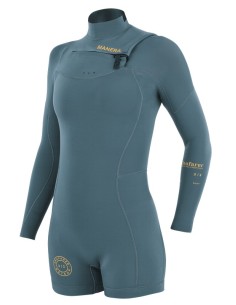 MANERA - WOMEN SEAFARER HYBRID - FZ 3.2mm (long sleeves - short legs) L Pewter - 22221-3005  - 3664984041274
